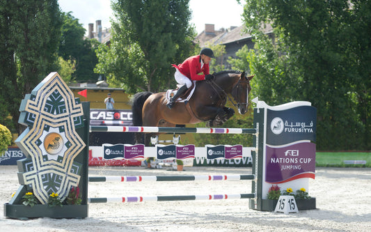 Dirk Demeersman (BEL) riding Bufero van het Panishof a member of the winning Belgium team Photo: Ktrsztina Hajdu/FEI