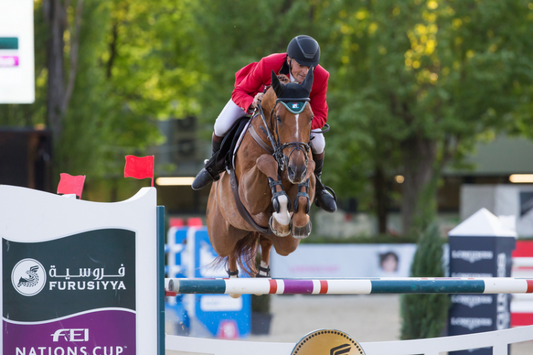 Jaroslaw Skrzyczynski and Crazy Quick produced the best result for the winning team from Poland at the first leg of the Europe Division 2 Furusiyya FEI Nations Cup™ Jumping 2016 series. Ph. FEI/Tomas Holcbecher