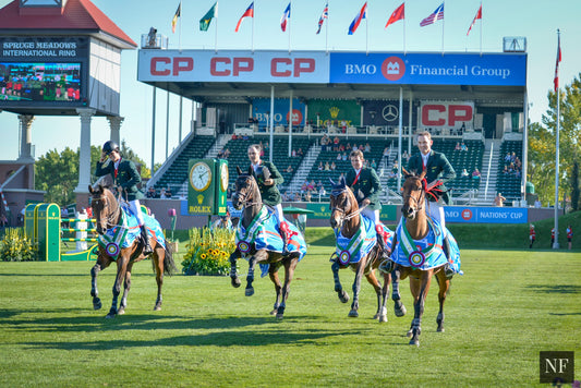 Team Brazil victory gallops after the 2015 Nations Cup at Spruce Meadows Masters