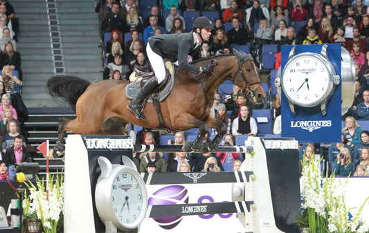 Steve Guerdat riding Nino des Buissonnets SUI, 2nd  place in the Longines FEI World Cupª Helsinki, FIN 2013 Photo: Tapio Maenpaa/FEI