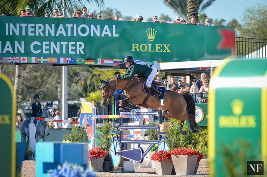 Darragh Kenny and Red Star d'Argent jumping to the win in the $216,000 CSIO4* Lugano Diamonds Grand Prix at WEF Week 8