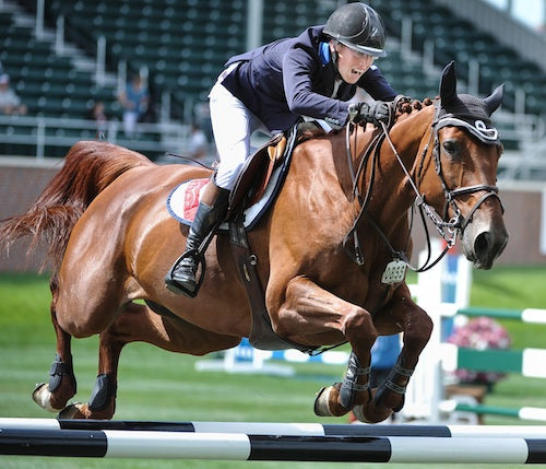 Wilton Porter of USA riding Diamonte Darco during the Friends of the Meadows event at the Spruce Meadows North American tournament.