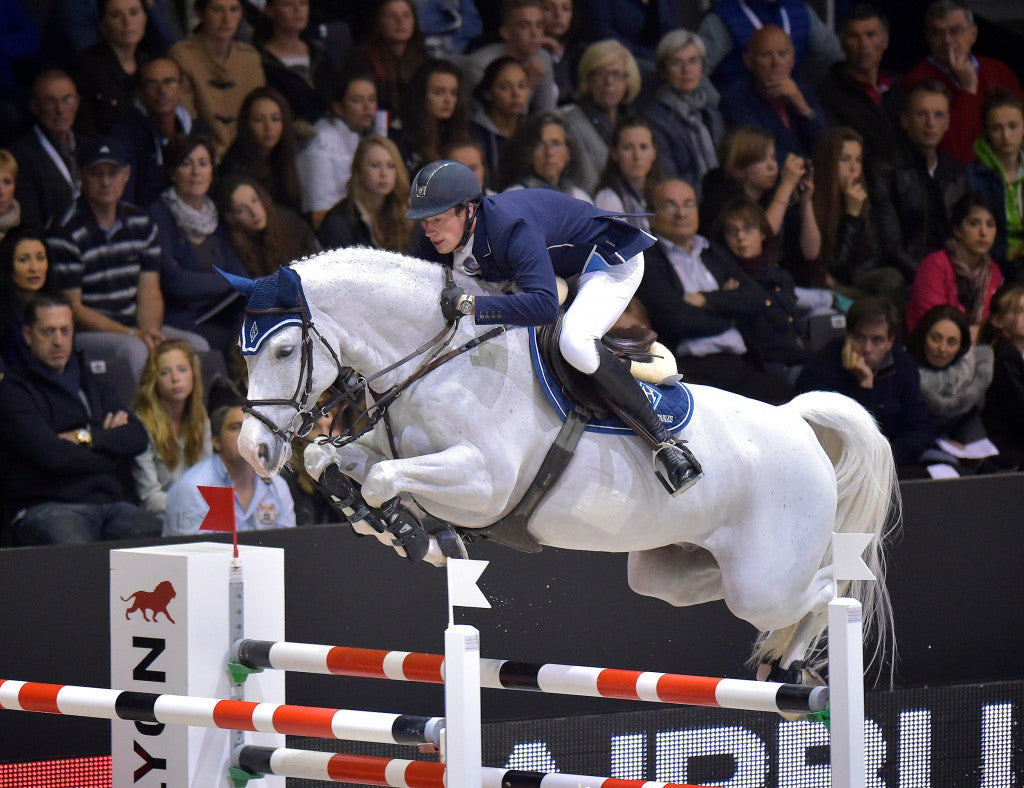 Germany's Daniel Deusser and Cornet d'Amour are just two points off the joint leaders going into Monday's final leg of the Longines FEI World Cupª Jumping Final in Lyon (FRA). Credit: FEI/Arnd Bronkhorst/Pool Pic