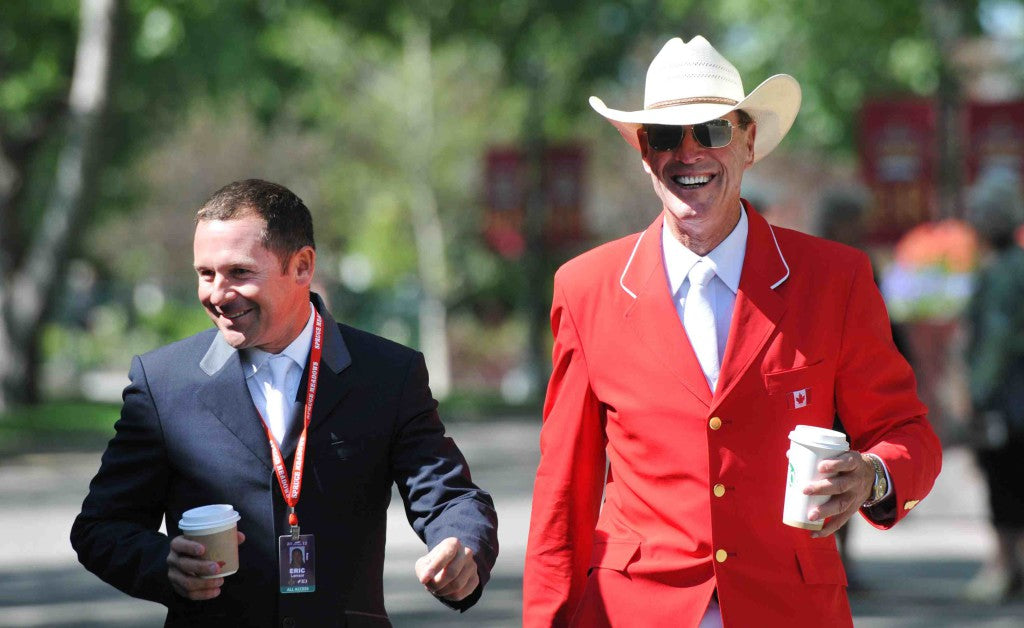 The Canadian Olympic show jumping team was announced at the Spruce Meadows North American.  Team members are Ian Millar, Tiffany Foster, Eric Lamaze, Jill Henselwood and Yann Candele. (Mike Sturk photo)